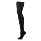 Capezio Ultra Soft Self Knit Waistband Adult Transition Tights Adult S/M Black - DanceSupplies.com