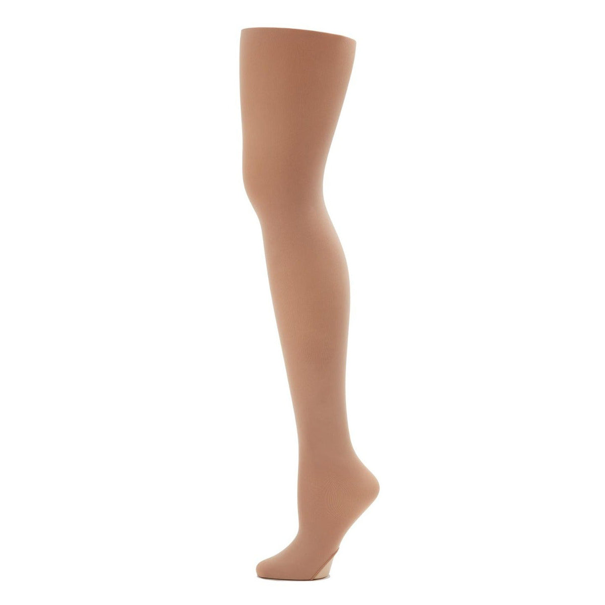 Capezio Ultra Soft Self Knit Waistband Adult Transition Tights Adult S/M Light Suntan - DanceSupplies.com