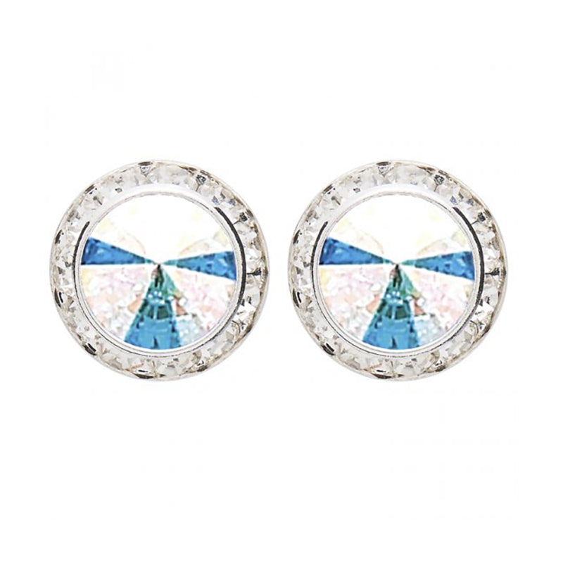 Dasha Performance Earrings (12mm/17mm) Clip-On Aurora Borealis - DanceSupplies.com