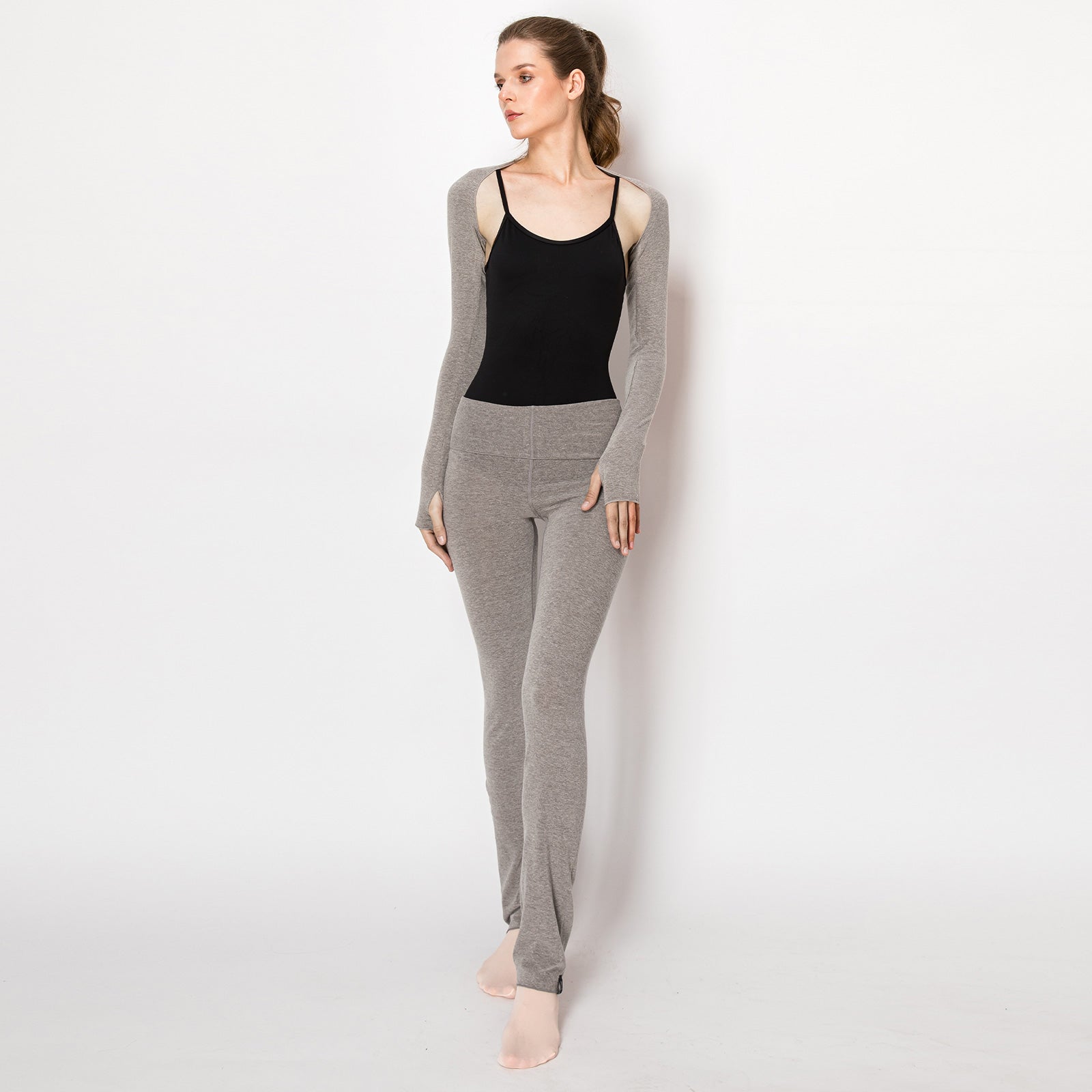 Aluvie Rose Roll-Down Pants Adult Grey - DanceSupplies.com