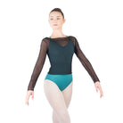 Ballet Rosa Natasha Mesh Top Adult 36 Noir - DanceSupplies.com