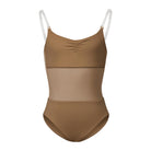 Bloch Girls Sunna Mesh Panel Bodysuit Child 4-6 Almond - DanceSupplies.com