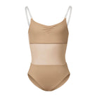 Bloch Girls Sunna Mesh Panel Bodysuit Child 4-6 Tan - DanceSupplies.com