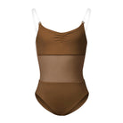 Bloch Girls Sunna Mesh Panel Bodysuit Child 4-6 Cocoa - DanceSupplies.com