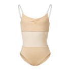 Bloch Girls Sunna Mesh Panel Bodysuit Child 4-6 Sand - DanceSupplies.com