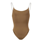 Bloch Girls Auva Adjustable Strap Bodysuit Child 4-6 Almond - DanceSupplies.com