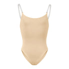 Bloch Girls Auva Adjustable Strap Bodysuit Child 4-6 Sand - DanceSupplies.com