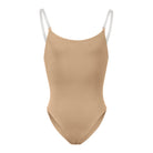 Bloch Girls Auva Adjustable Strap Bodysuit Child 4-6 Tan - DanceSupplies.com