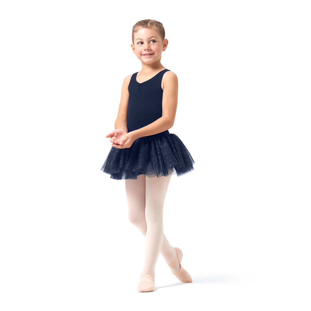 Bloch Tammy Glitter Tank Tutu Dress Child 2-4 Navy - DanceSupplies.com