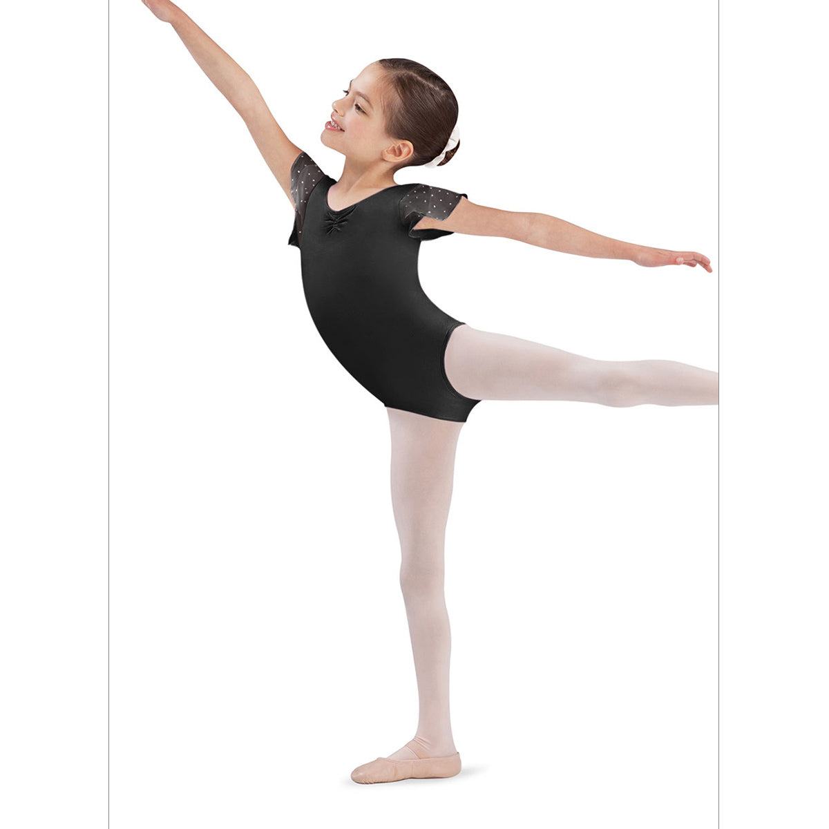 Bloch Child's Tulip Sleeve Leotard Child 2-4 Black - DanceSupplies.com