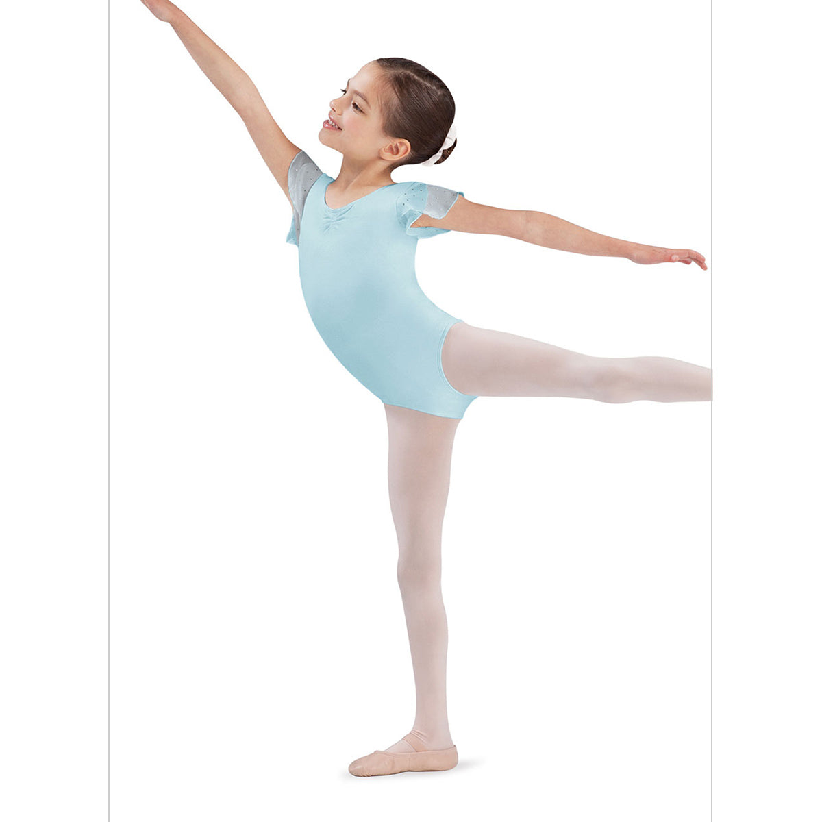 Bloch Child's Tulip Sleeve Leotard Child 2-4 Pastel Blue - DanceSupplies.com