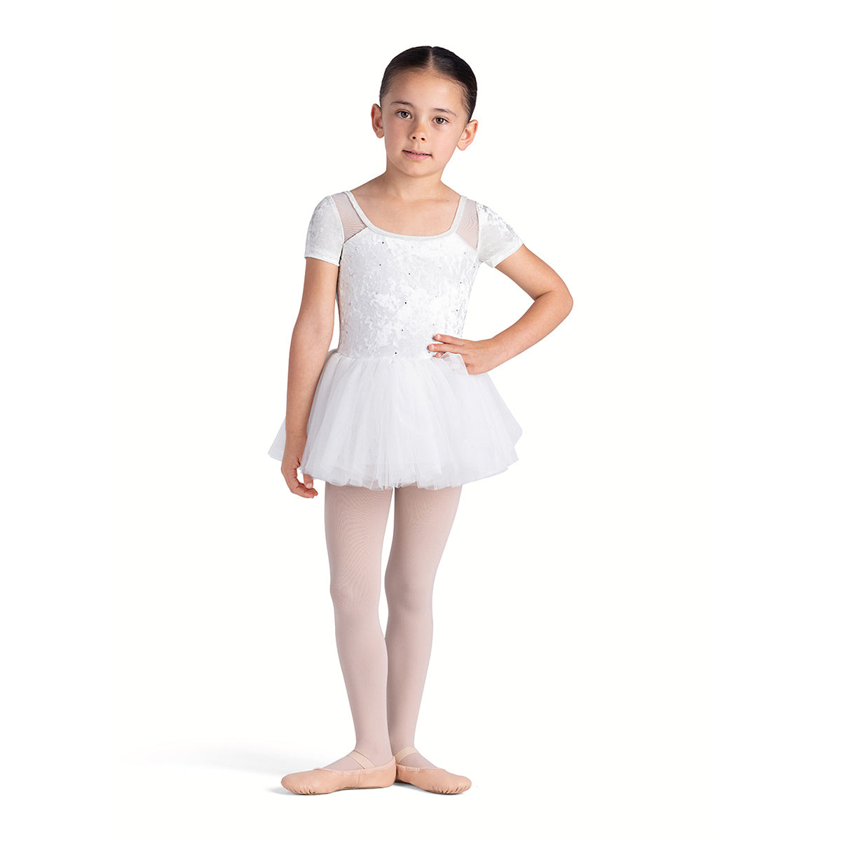 Bloch Girls Delilah Cap Sleeve Tutu Dress Child 2-4 White - DanceSupplies.com