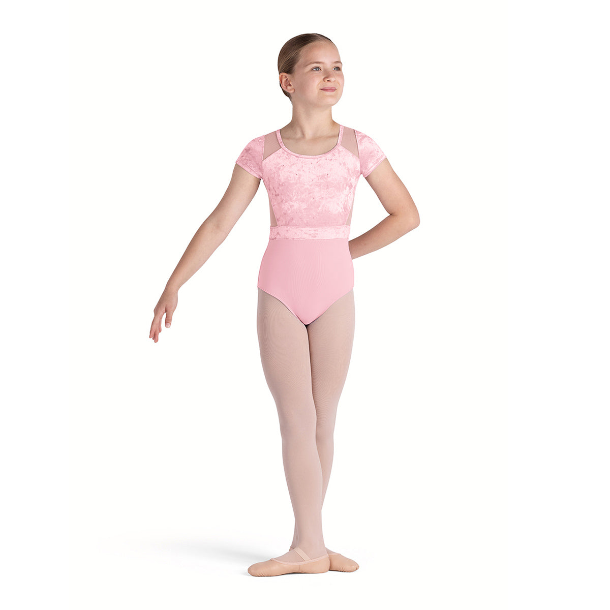 Bloch Girls Amelia Cap Sleeve Leotard Child 2-4 Candy Pink - DanceSupplies.com