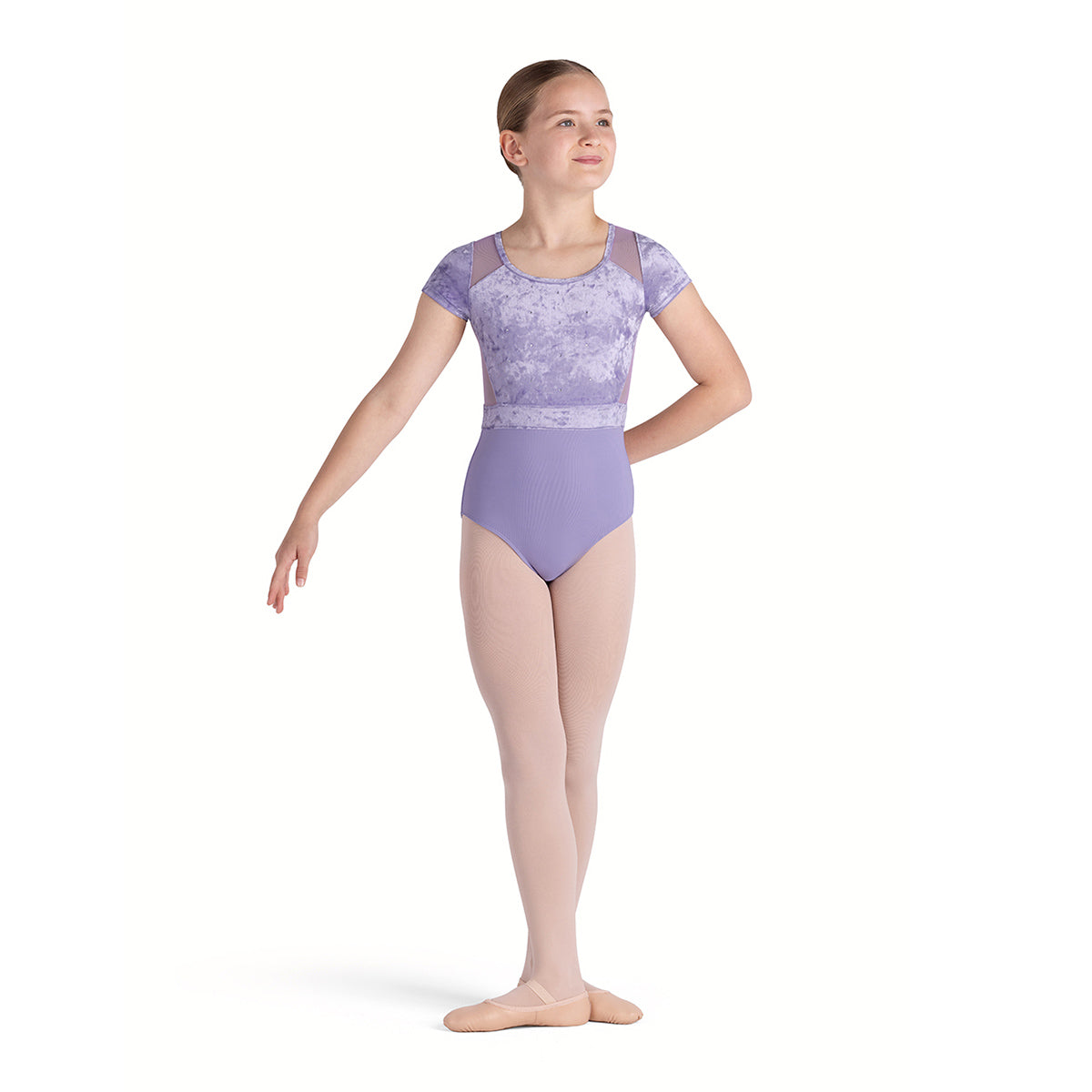 Bloch Girls Amelia Cap Sleeve Leotard Child 2-4 Lilac - DanceSupplies.com