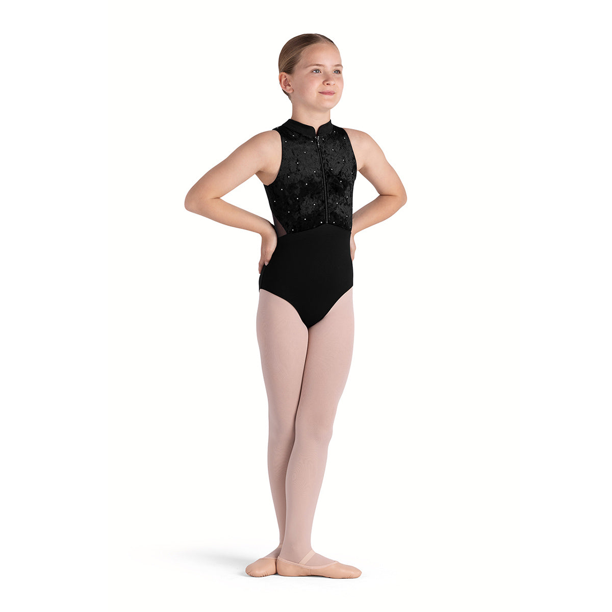 Bloch Girls Tanya Zip Front Leotard Child 2-4 Black - DanceSupplies.com