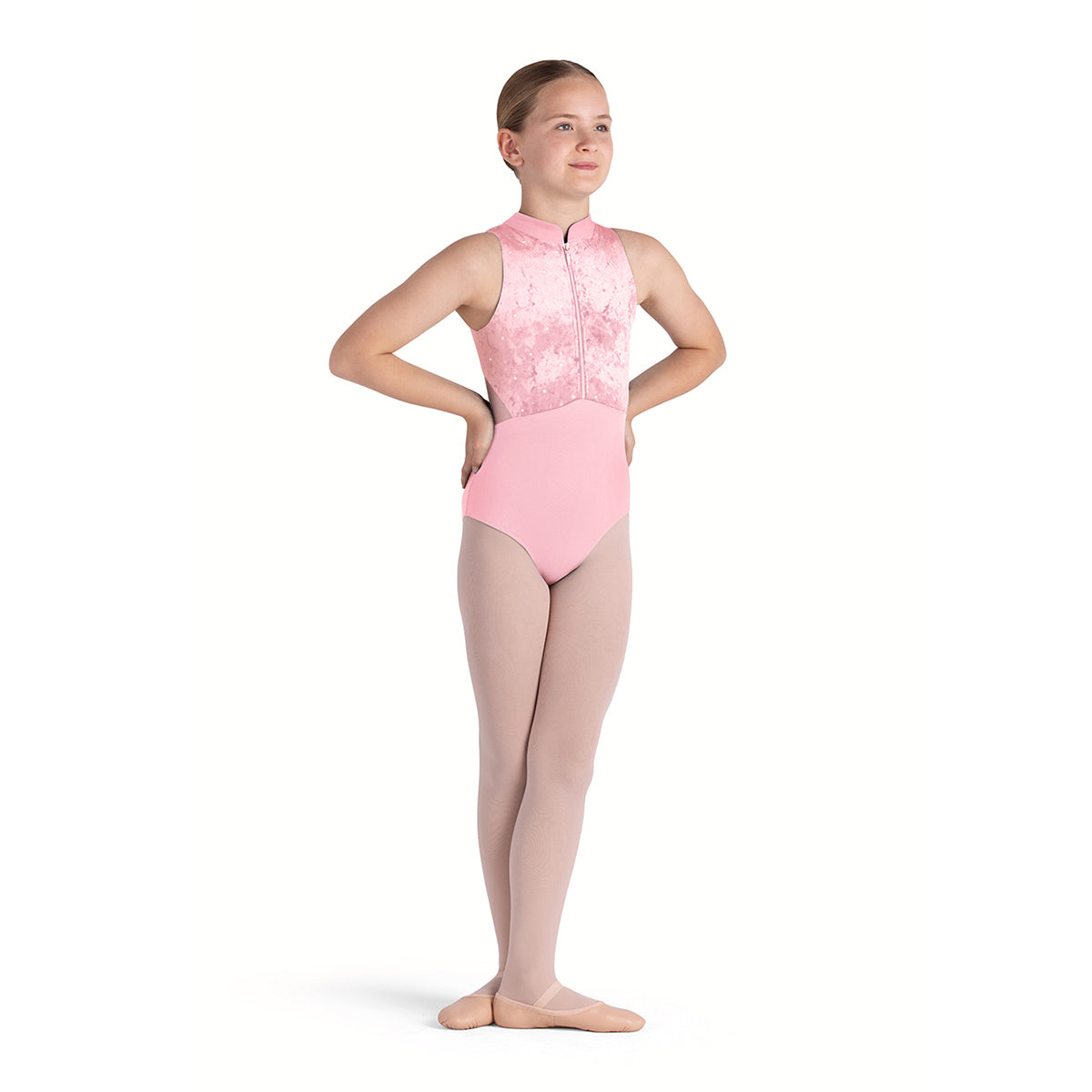 Bloch Girls Tanya Zip Front Leotard Child 2-4 Candy Pink - DanceSupplies.com