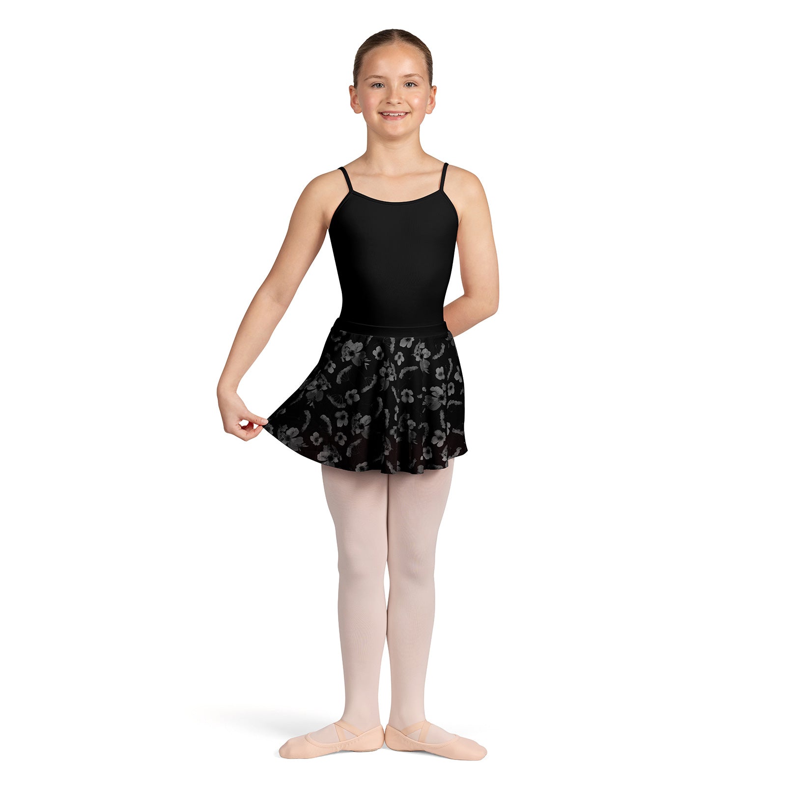 Bloch Child's Grace Floral Mesh Skirt Child 4-6 Black - DanceSupplies.com