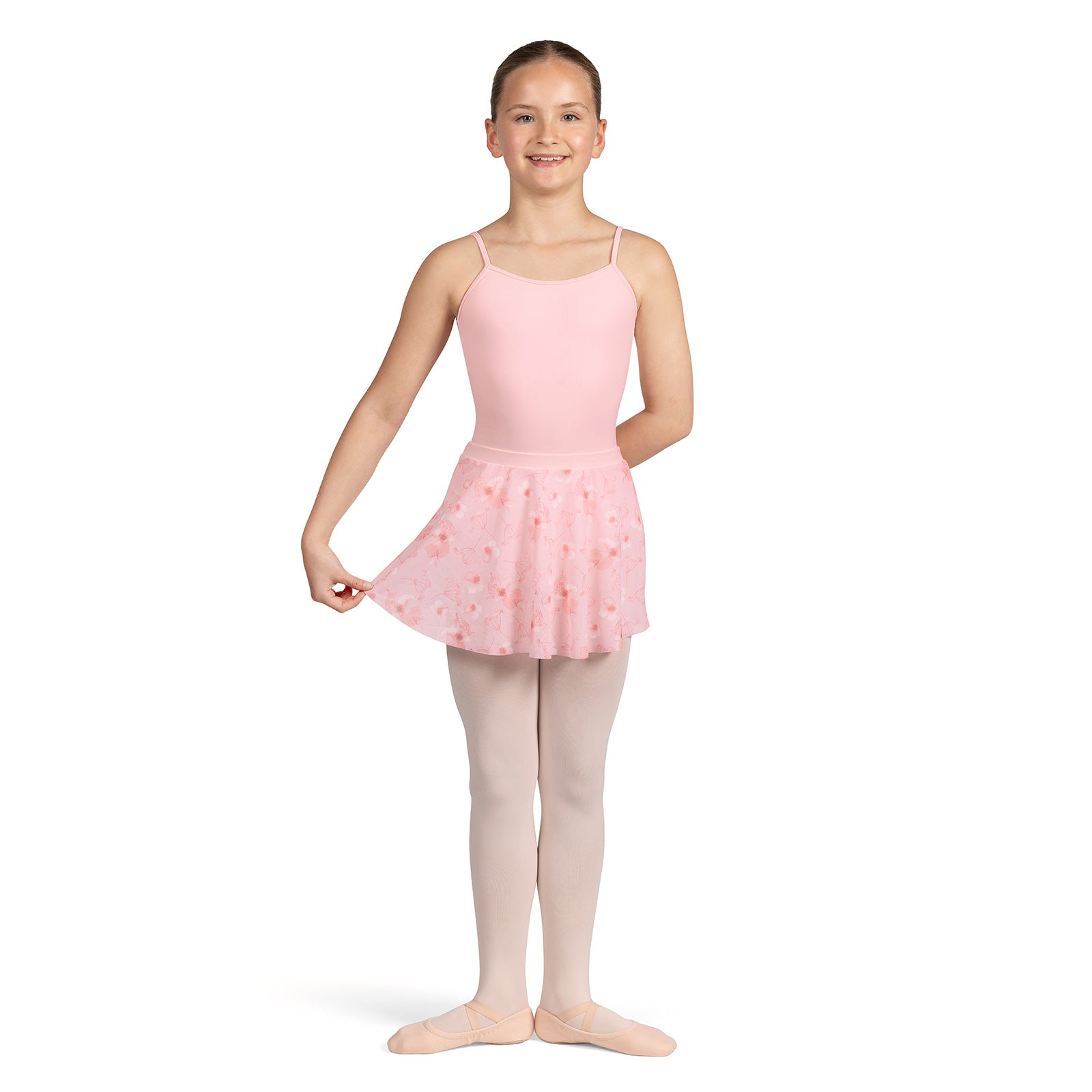 Bloch Child's Grace Floral Mesh Skirt Child 4-6 Candy Pink - DanceSupplies.com