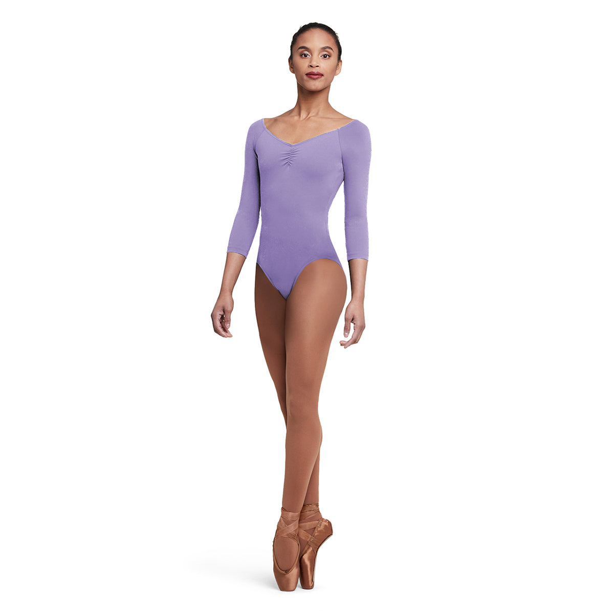 Bloch Ladies Dana 3/4 Sleeve Leotard Adult P Lavender - DanceSupplies.com