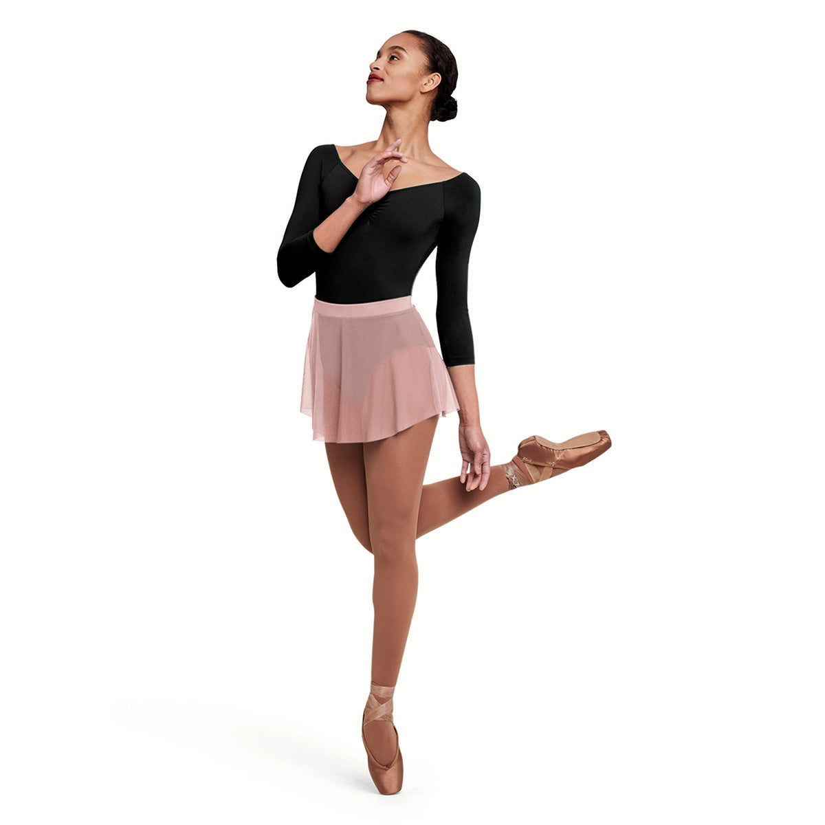 Bloch Adult Jaye Mesh Skirt Adult P/S Light Pink - DanceSupplies.com