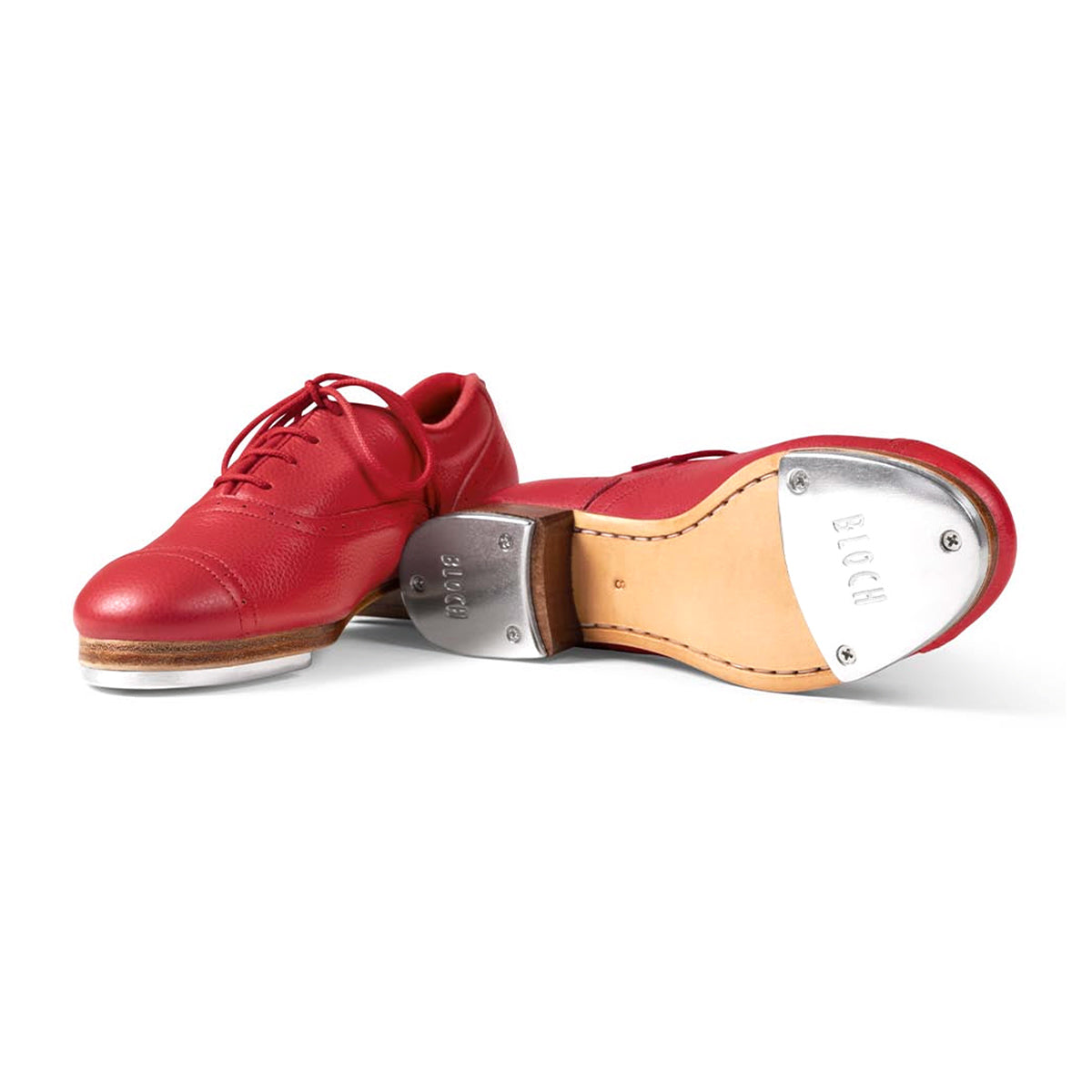 Bloch Jason Samuels Smith Ladies Pebble Leather Tap Shoes - Red - DanceSupplies.com