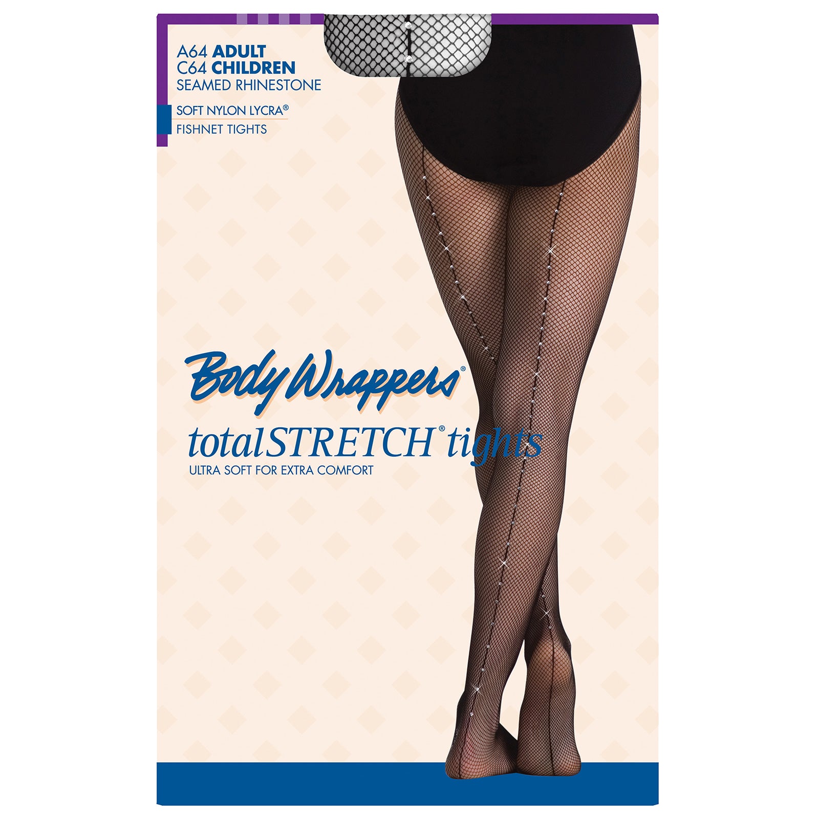 TotalSTRETCH Rhinestone Back Seam Regular Fishnet Footed Tights – Body  Wrappers