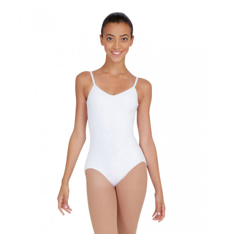 Capezio Adult V-Neck Camisole Leotard Adult XS White - DanceSupplies.com