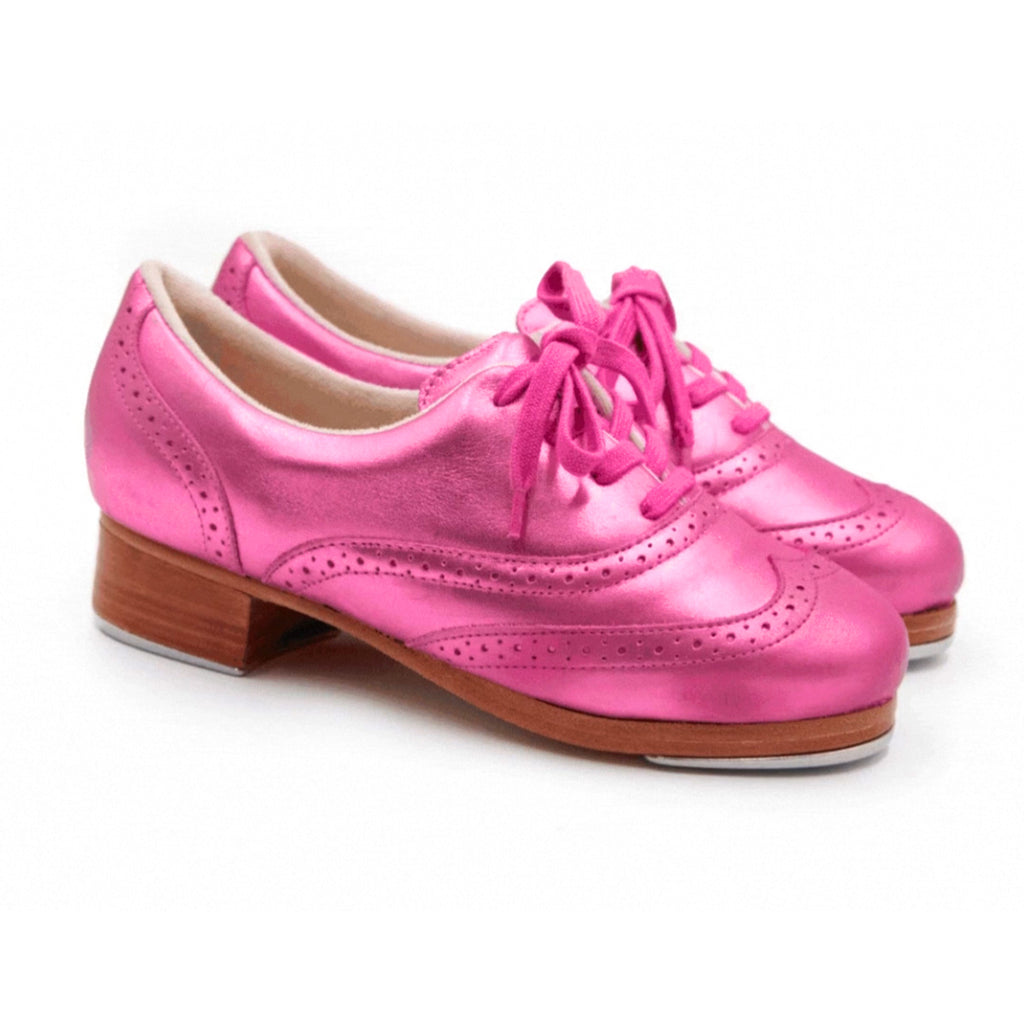 Capezio Roxy Tap Shoes - Limited Edition Adult 6.5 Medium Metallic Hot Pink- DanceSupplies.com