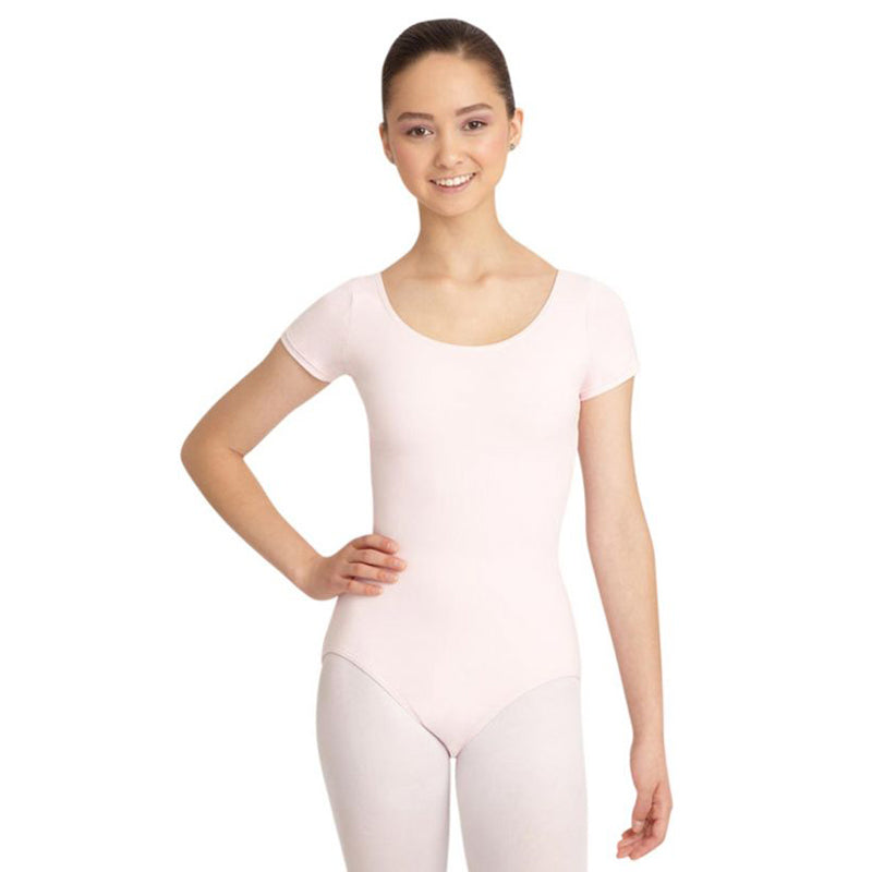 Capezio Adult Classic Short Sleeve Leotard Adult XS Pink - DanceSupplies.com