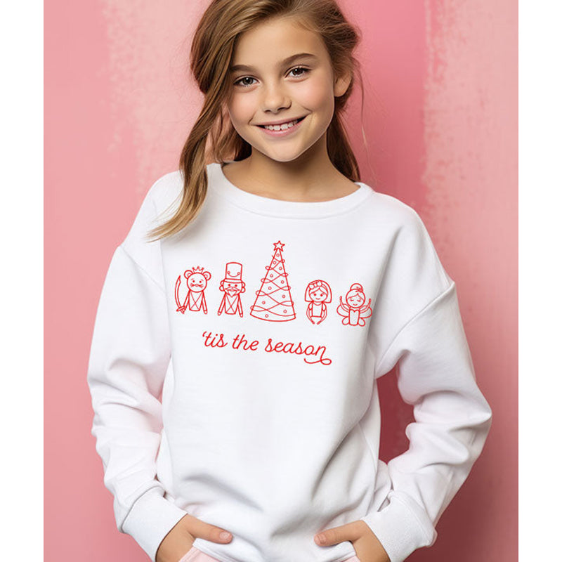 Covet Tis the Season Sweatshirt Child M White - DanceSupplies.com