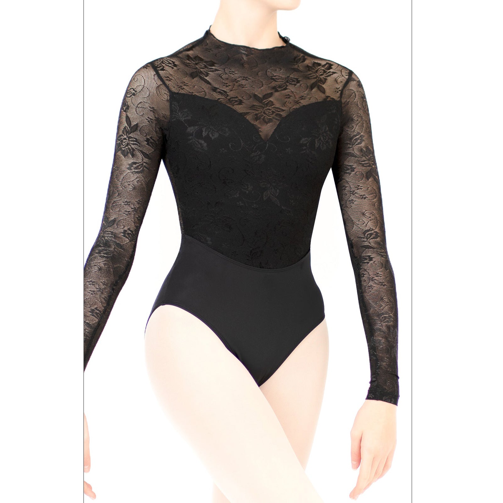 Danse de Paris Snowflake Leotard - Ebony Lace   - DanceSupplies.com