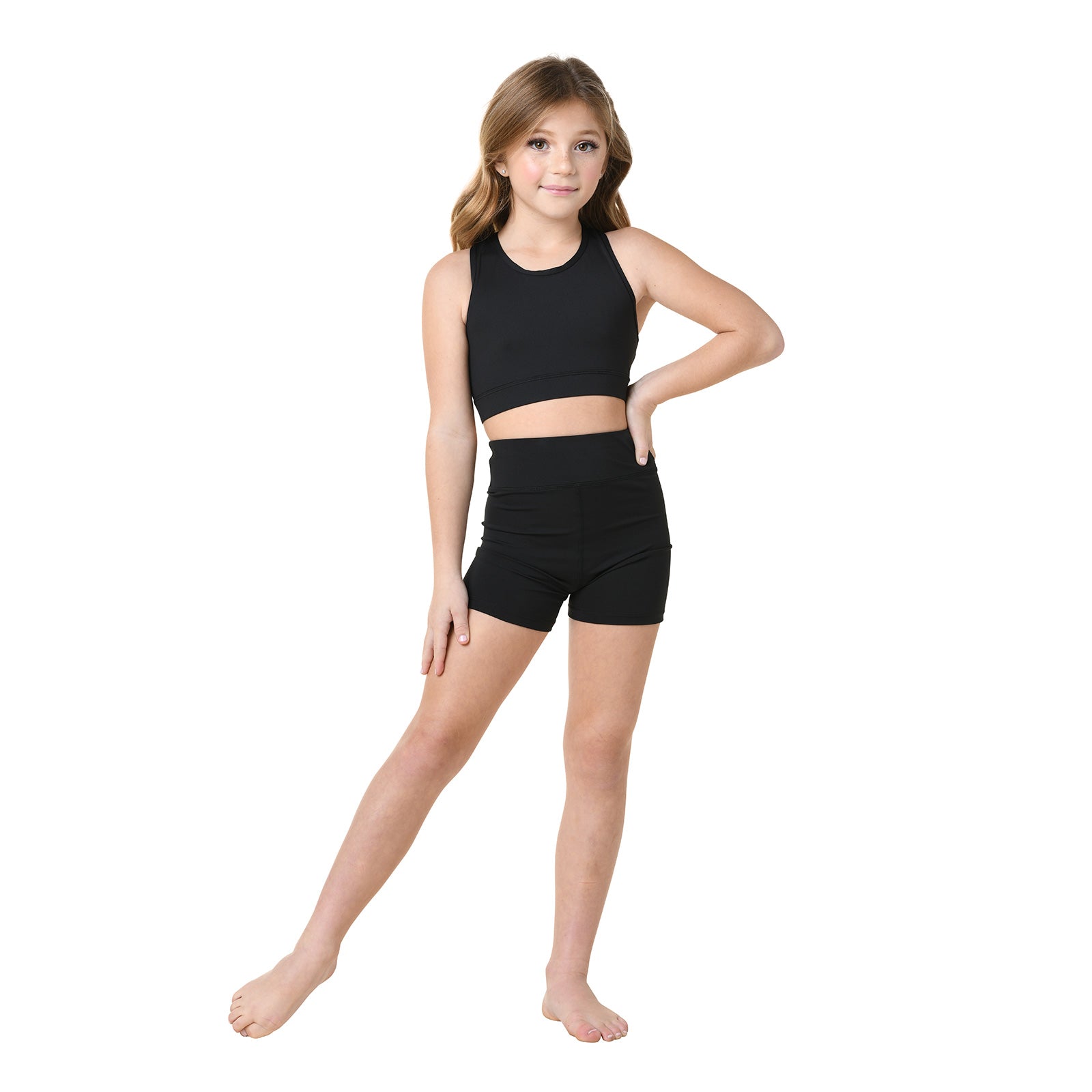 Danznmotion Child High Waisted Booty Shorts   - DanceSupplies.com