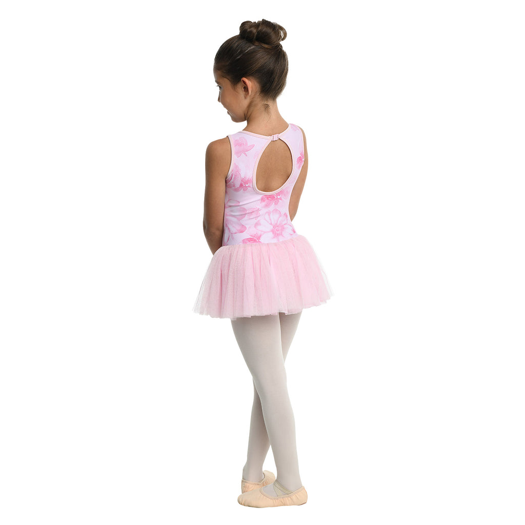 Danznmotion Ainsley Watercolor Floral Tank Tutu Dress   - DanceSupplies.com