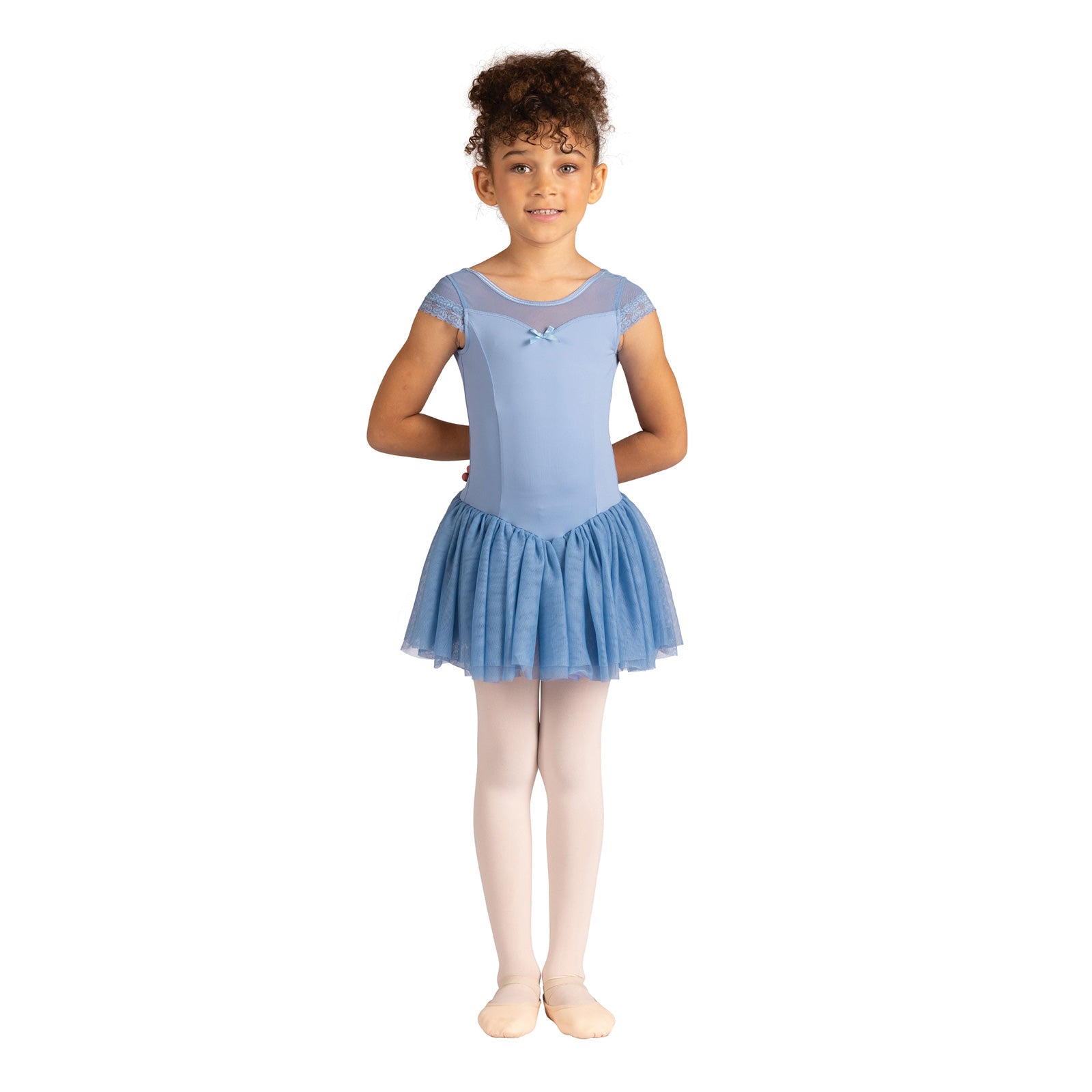 Danznmotion Sharlett Cap Sleeve Dress Child 2-4 Cornflower Blue - DanceSupplies.com