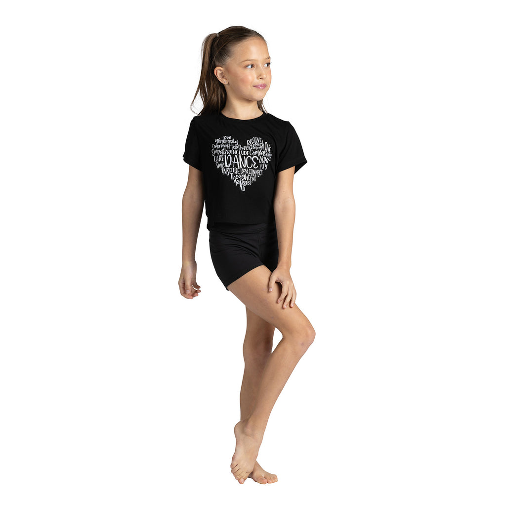 Danznmotion Dance Expressions T-Shirt Child 6X-7 Black - DanceSupplies.com