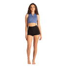 Danznmotion Adult Sloan Zip Front Crop Top Adult P Bijou Blue - DanceSupplies.com