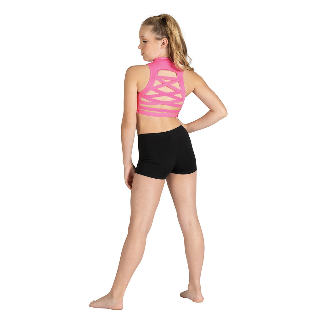 Danznmotion Child Sloan Zip Front Crop Top   - DanceSupplies.com