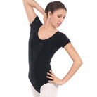 Eurotard Adult Short Sleeve Leotard Adult XS Black - DanceSupplies.com