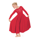 Eurotard Dress with Praise Rhinestone Applique Child S Red - DanceSupplies.com