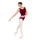 Eurotard Adult Microfiber Tank Leotard Adult XS Burgundy - DanceSupplies.com