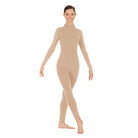 Eurotard Adult Mock Neck Long Sleeve Unitard Adult S Nude - DanceSupplies.com