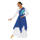 Eurotard Child Iridescent Asymmetrical Tunic Child S/M Royal - DanceSupplies.com