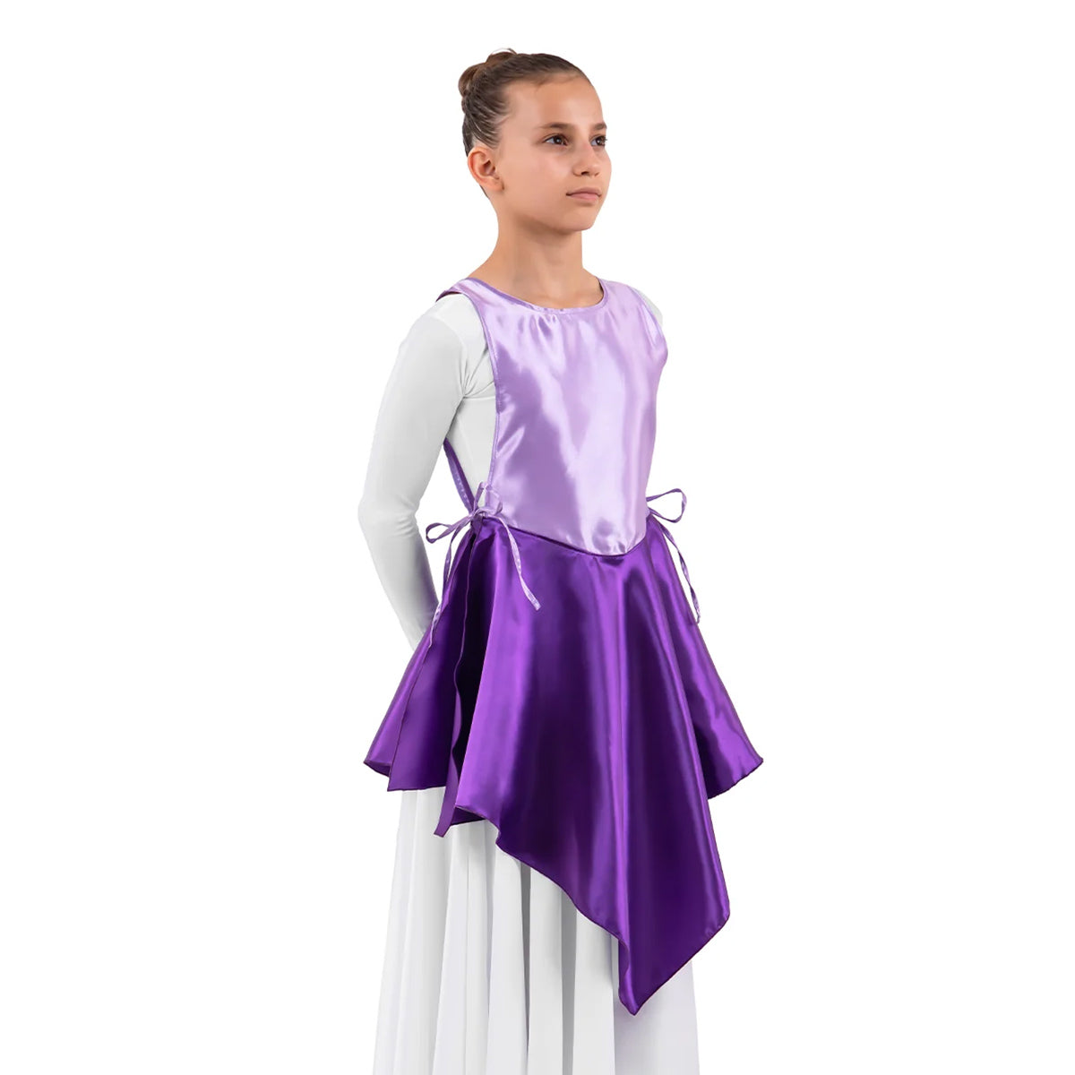 Eurotard Adult Rose of Sharon Satin Peplum Ephod Adult S/M Lilac/Purple - DanceSupplies.com