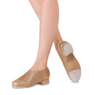 Leo's Ladies Slip-On Jazz Tap Shoe Ladies 10 Tan - DanceSupplies.com