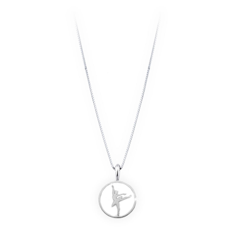 Mikelart Sterling Silver Necklace With Round Arabesque Pendant   - DanceSupplies.com