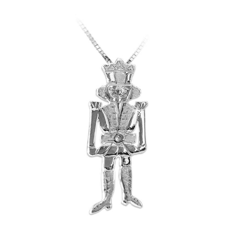 Mikelart Sterling Silver Necklace With Nutcracker Pendant   - DanceSupplies.com