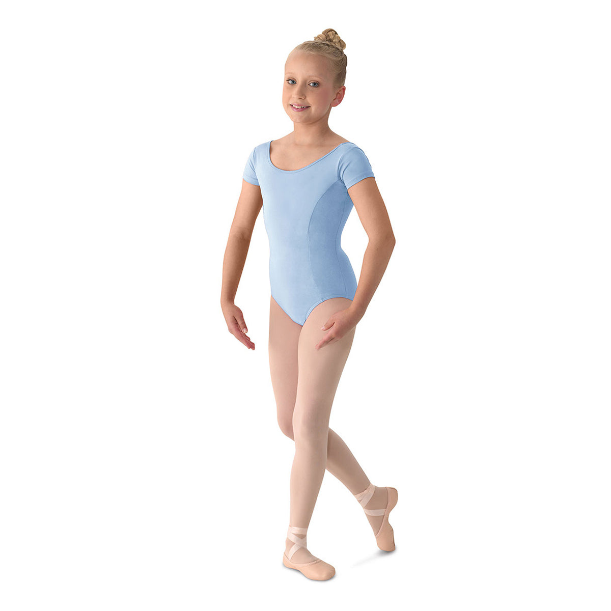 Mirella Girl's Cap Sleeve Leotard Child 2-4 Light Blue - DanceSupplies.com