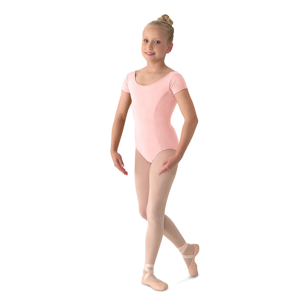 Mirella Girl's Cap Sleeve Leotard Child 2-4 Pale Pink - DanceSupplies.com