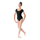 Mirella Cap Sleeve Leotard Adult P Black - DanceSupplies.com