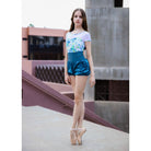 Oh La La Chic Ballet Bethany Trash Shorts Child L Deep Blue - DanceSupplies.com